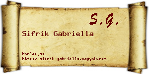 Sifrik Gabriella névjegykártya